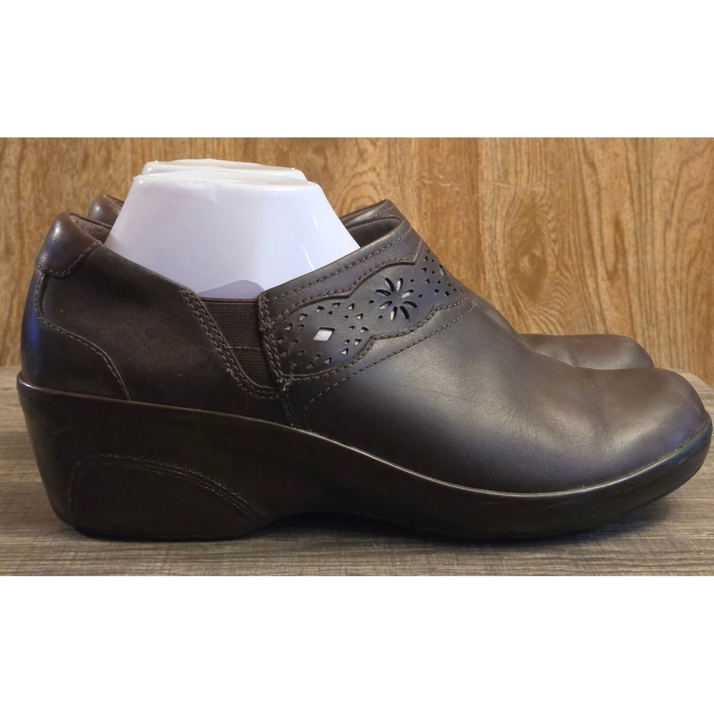 Clarks Marion Helen Wedge Clogs Womens Size 10 Brown